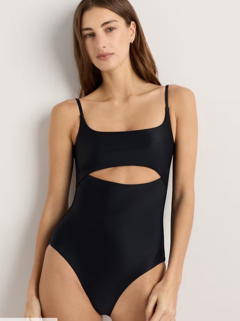 Quince Black Cutout One-Piece Swimsuit